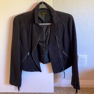 suede fringe zip up jacket size Small